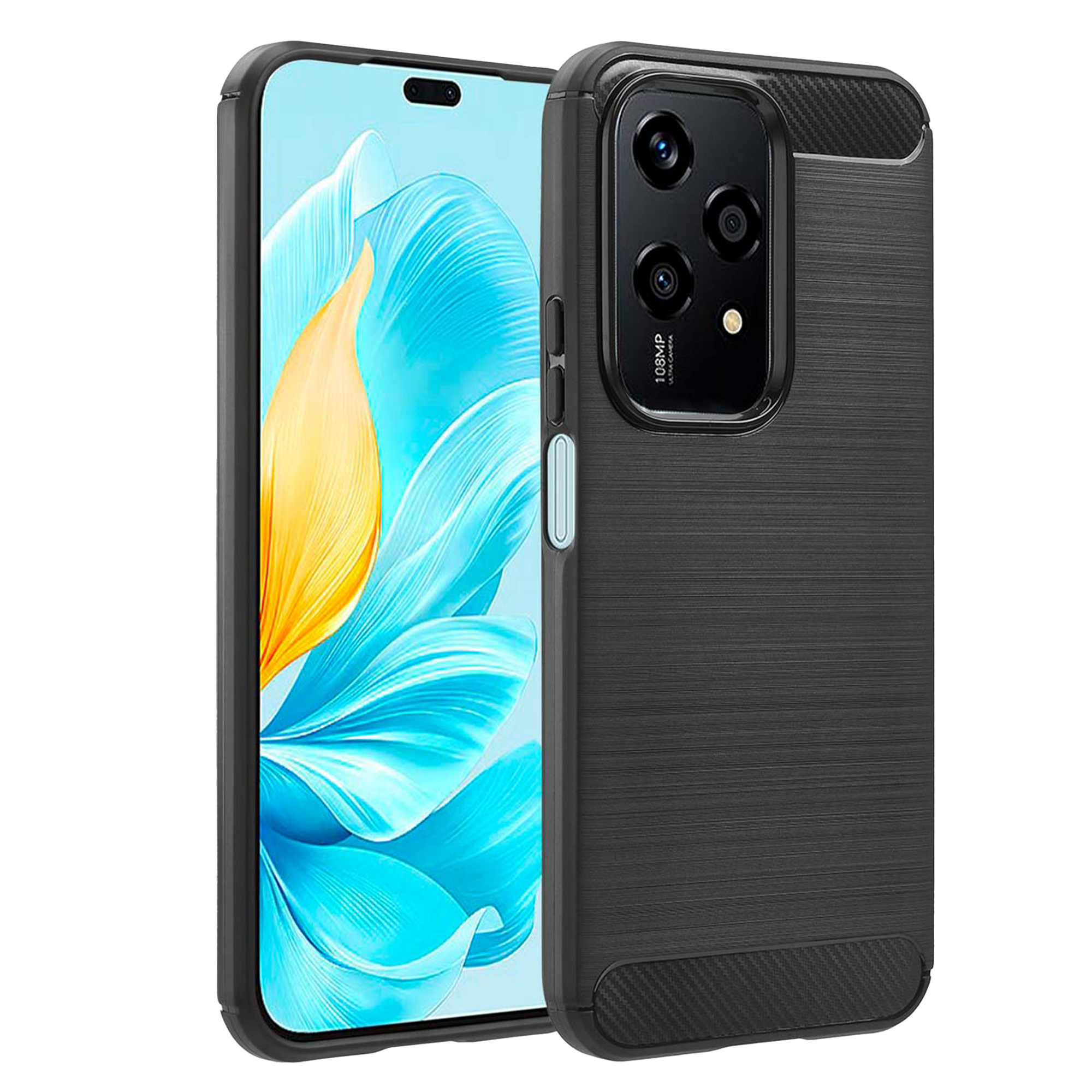 Coque de téléphone noire finition brossée et découpe caméra