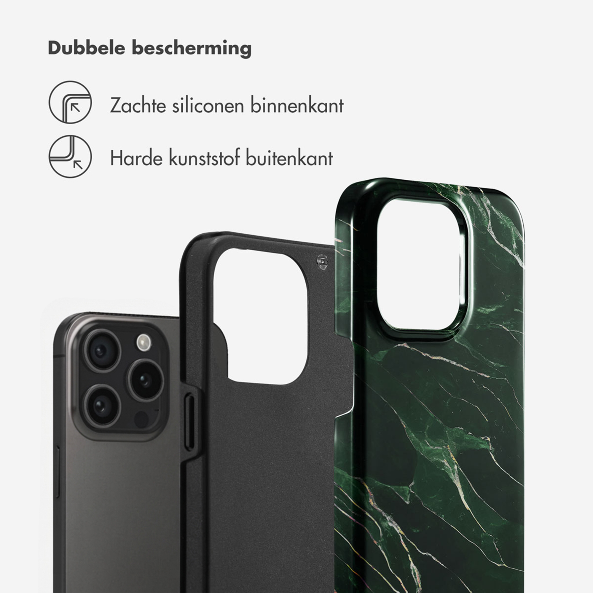 Een zwart en een groen marmer telefoonhoesje ontwerp voor een iPhone.