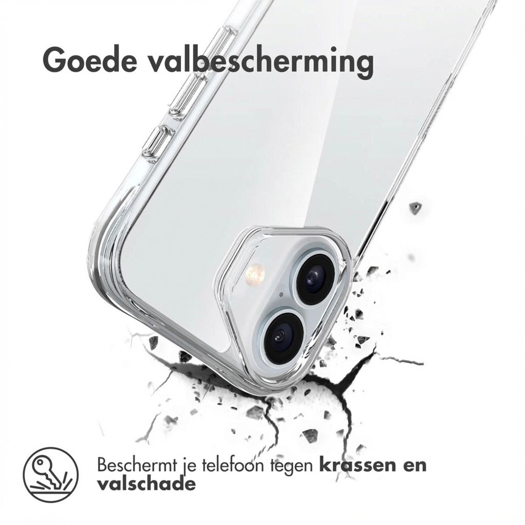 Coque transparente protégeant le téléphone des chutes.