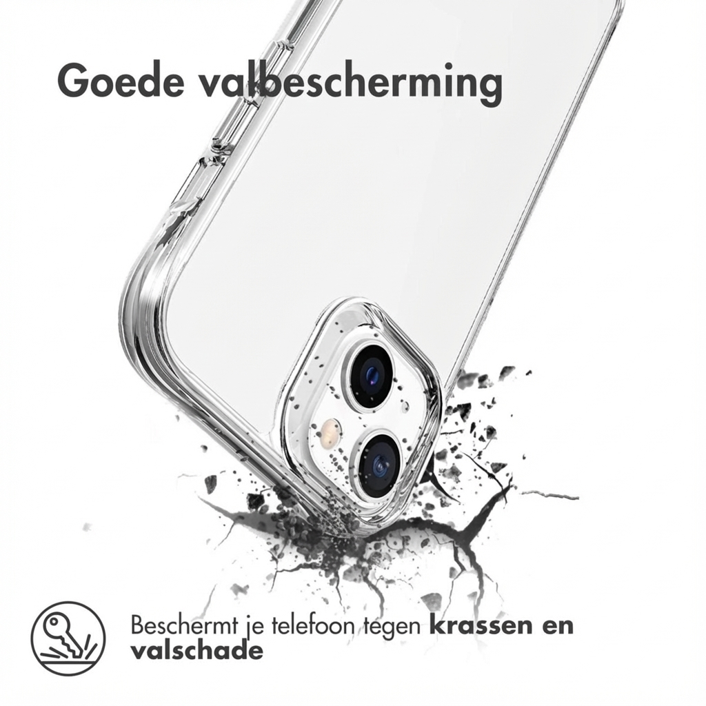 Coque de téléphone transparente tombant, protégeant des dommages.