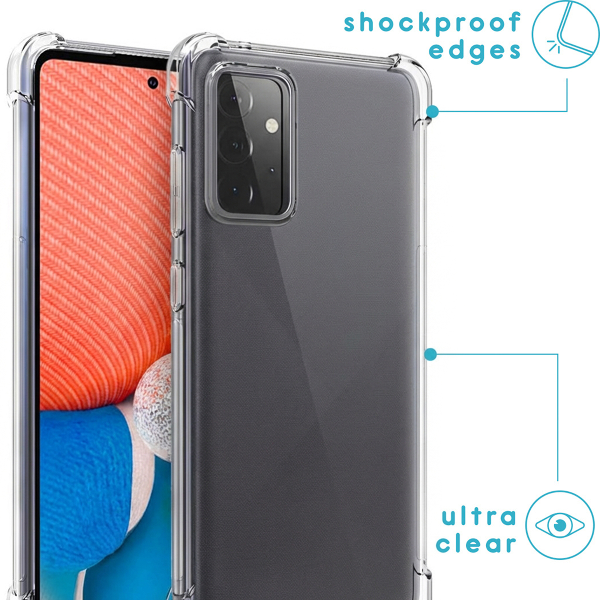 Coque de téléphone transparente avec bords antichoc et design ultra clair.