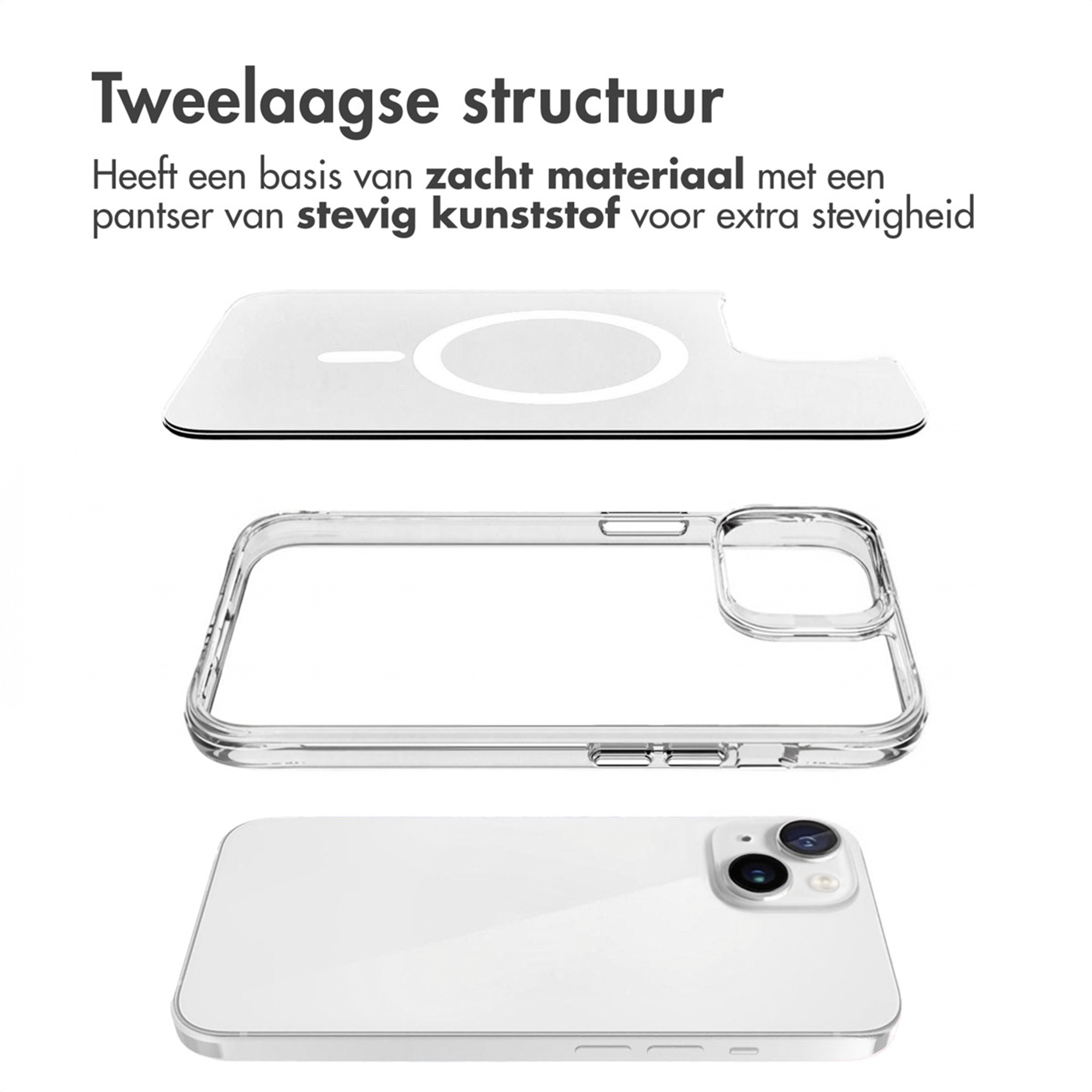 Structure à deux couches : Base souple avec blindage en plastique résistant pour plus de durabilité.