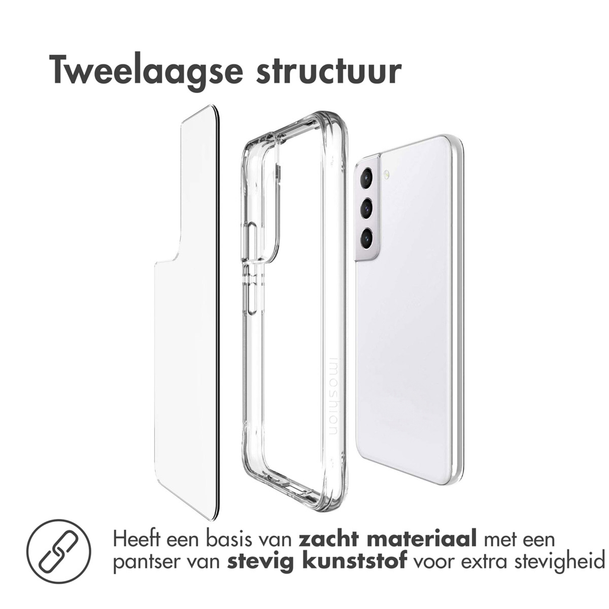 Due strati: protezione schermo, custodia e smartphone.