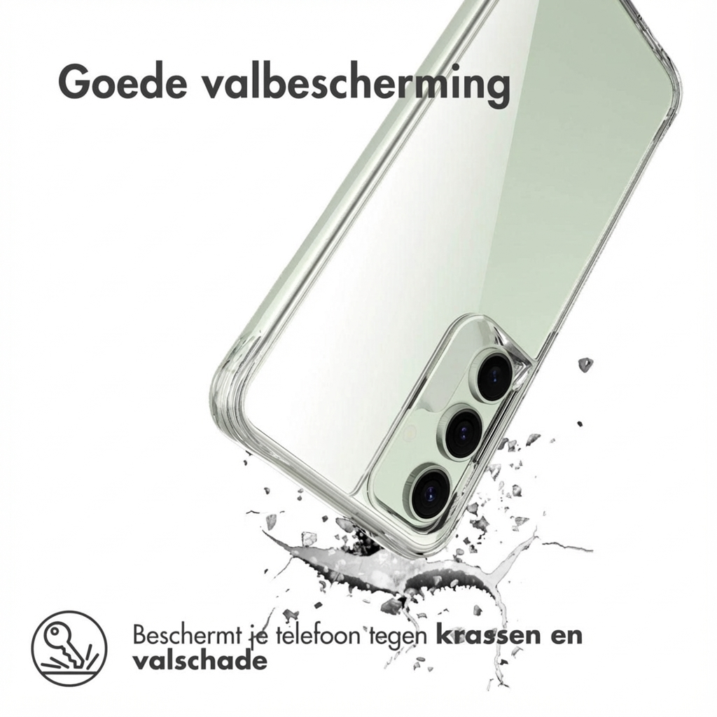 Transparante telefoonhoes met goede valbescherming, beschermt tegen krassen.