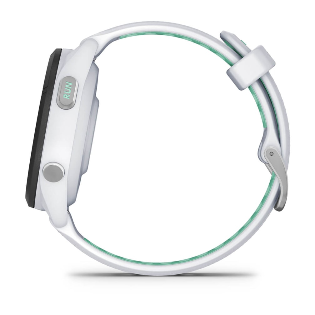 Reloj inteligente blanco con acento verde y