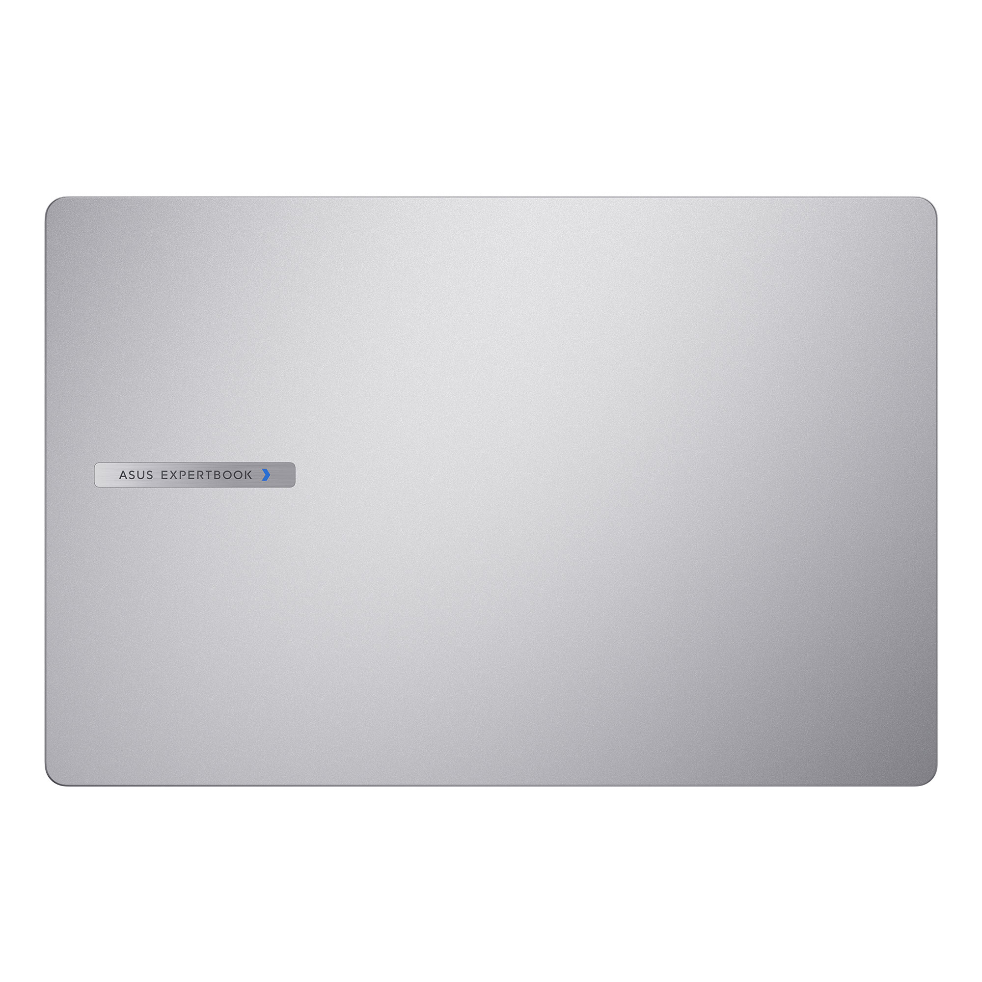 Sol tarafta mavi ok logosu olan gümüş ASUS EXPERTBOOK dizüstü bilgisayar.