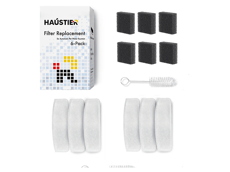 HAUSTIER WF007L Otomatik Kedi Su Pınarı 6 Adet Filtre Seti Beyaz