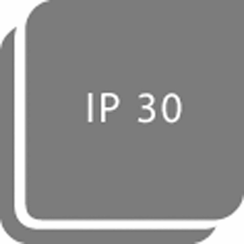 Graues Quadrat mit weißem Text "IP 30".