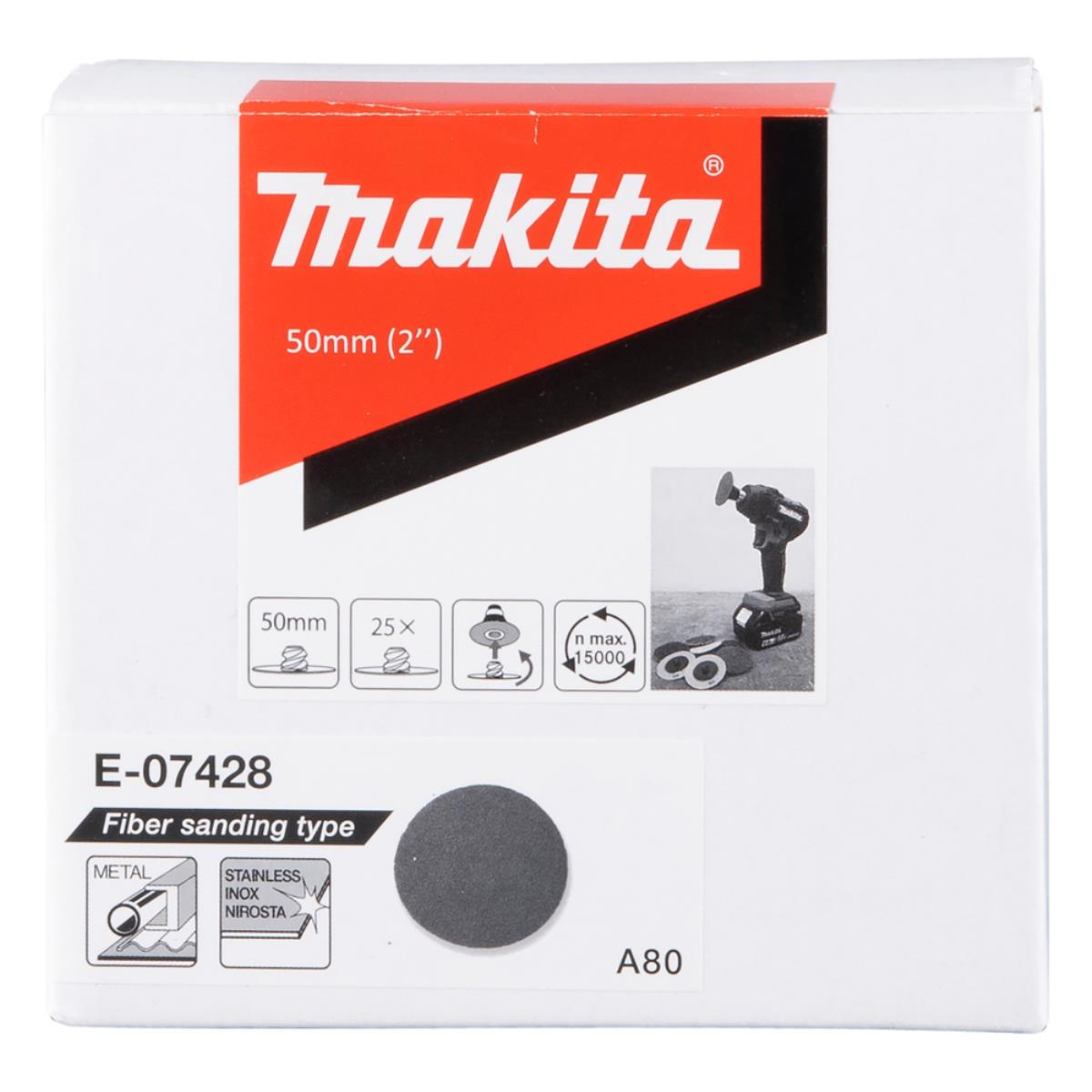 Makita-Verpackung mit Schleifscheibe, 50 mm, für Metall und Edelstahl.