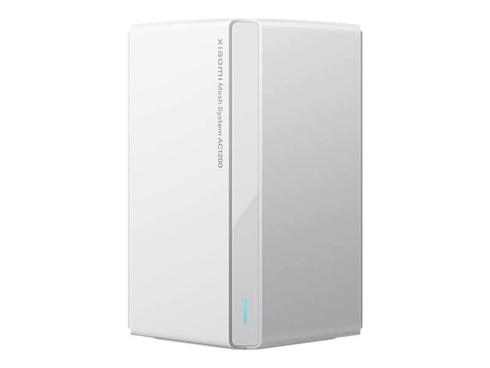 Biały router Xiaomi Mesh System AC1200 na białym tle.