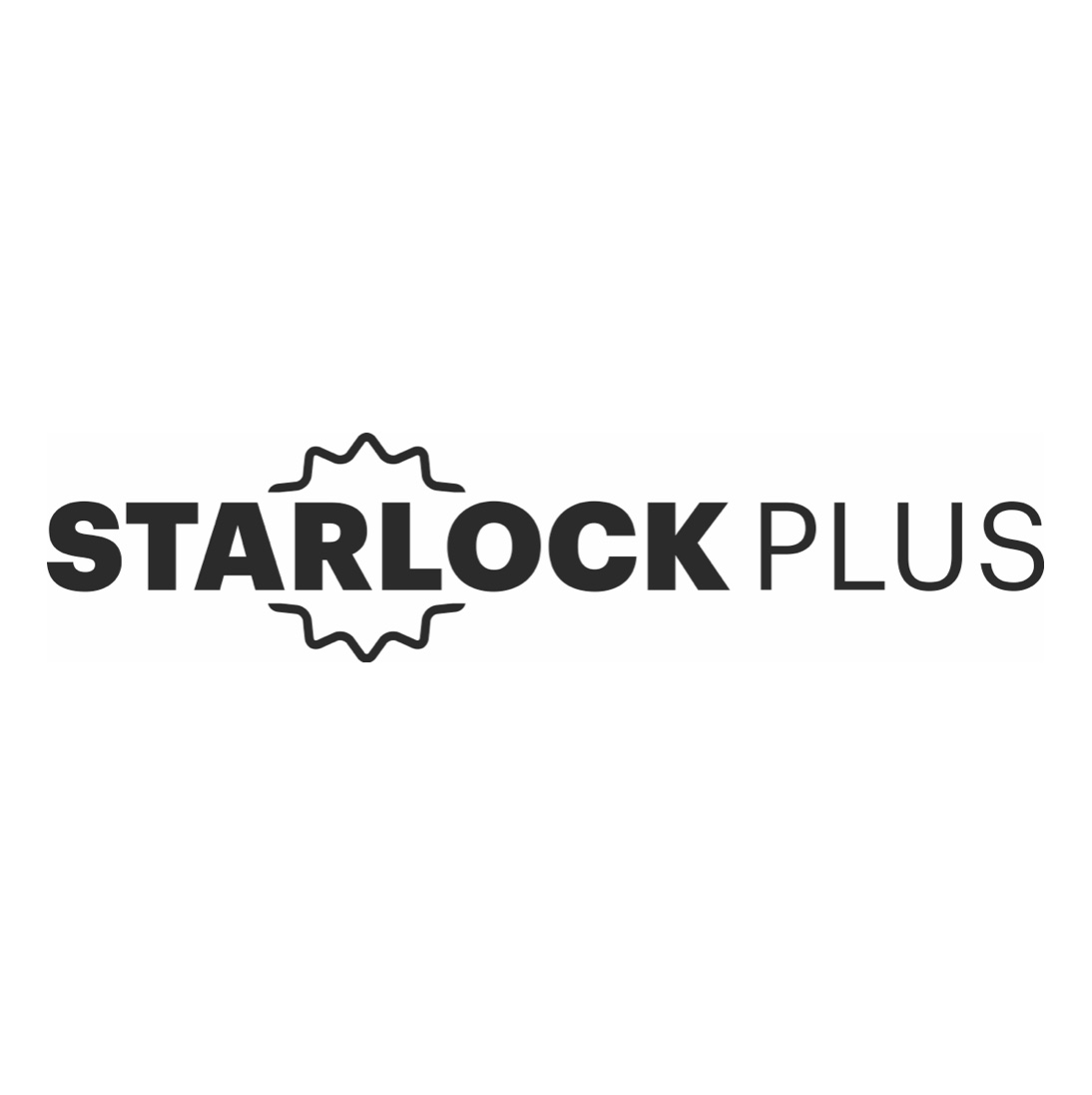 Das Logo zeigt die Wörter STARLOCK PLUS in fetten schwarzen Buchstaben.