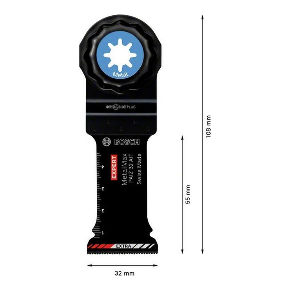 Bosch MetalMax Sägeblatt: 32mm Breite, 108mm Länge, für Metall.