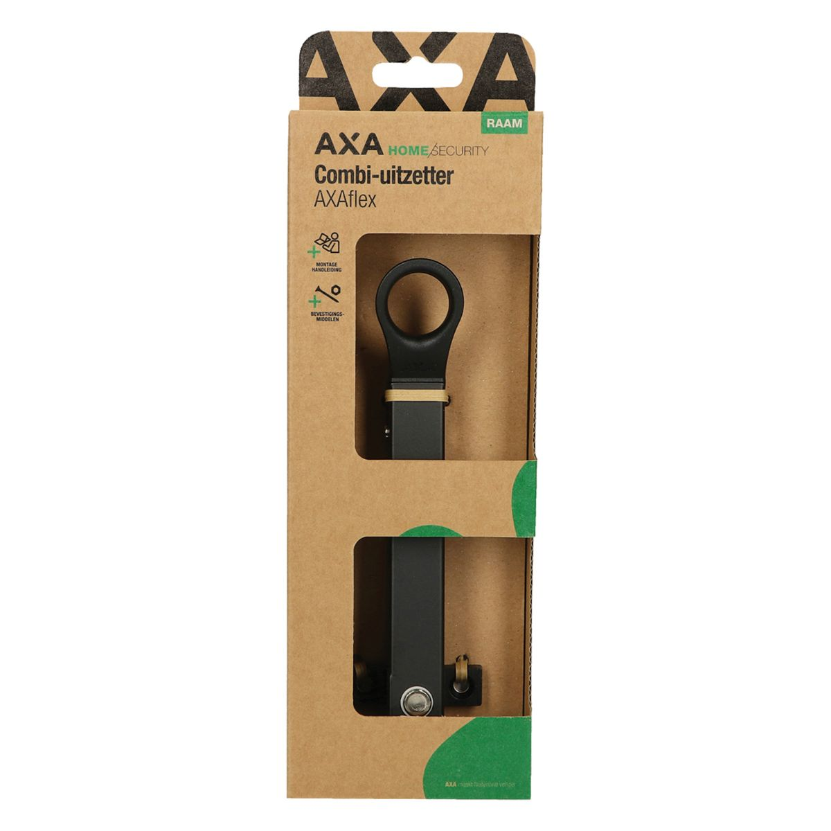 AXA Combi-Aussteller AXAflex in Verpackung mit Montageanleitung.