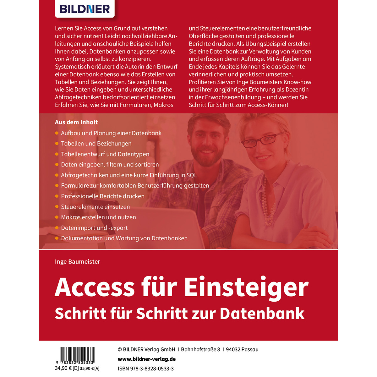 Buchcover: „Access für Einsteiger“. Ein Mann und eine Frau blicken lächelnd in die Kamera.