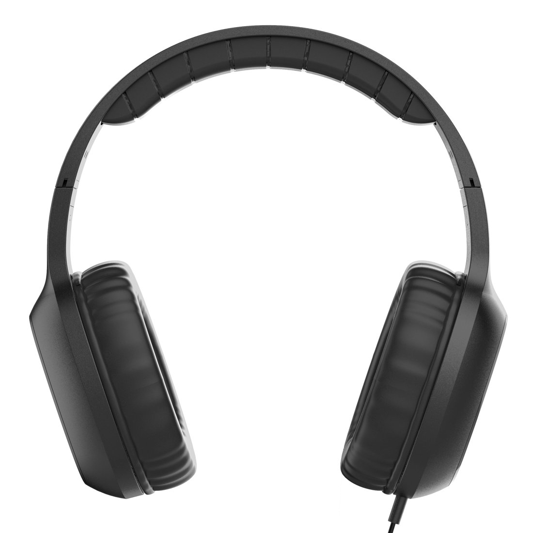 Schwarze Over-Ear-Kopfhörer mit gepolstertem Kopfbügel und Ohrmuscheln.