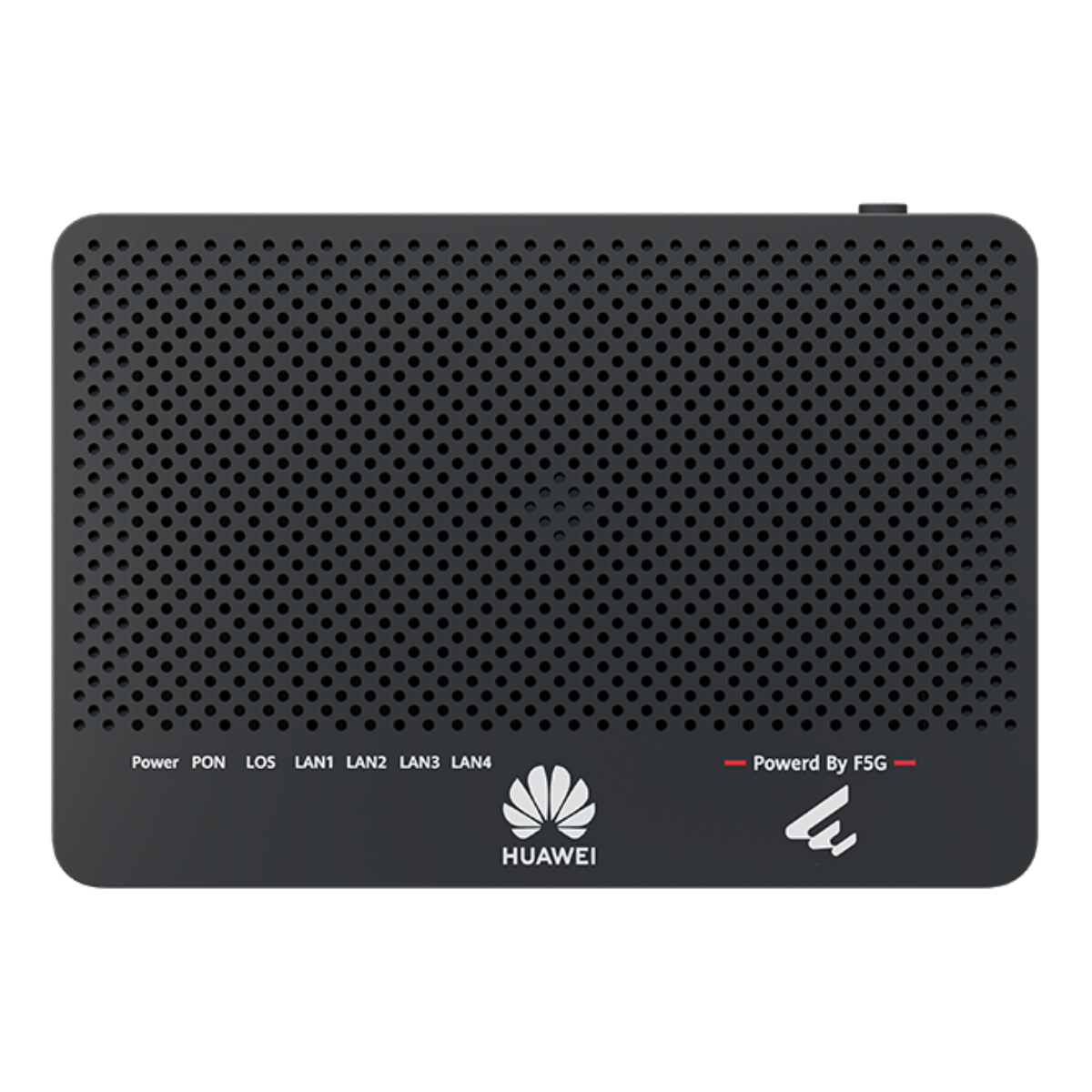 Router Huawei nero con indicatori Power, PON, LOS, LAN1-4 e logo.