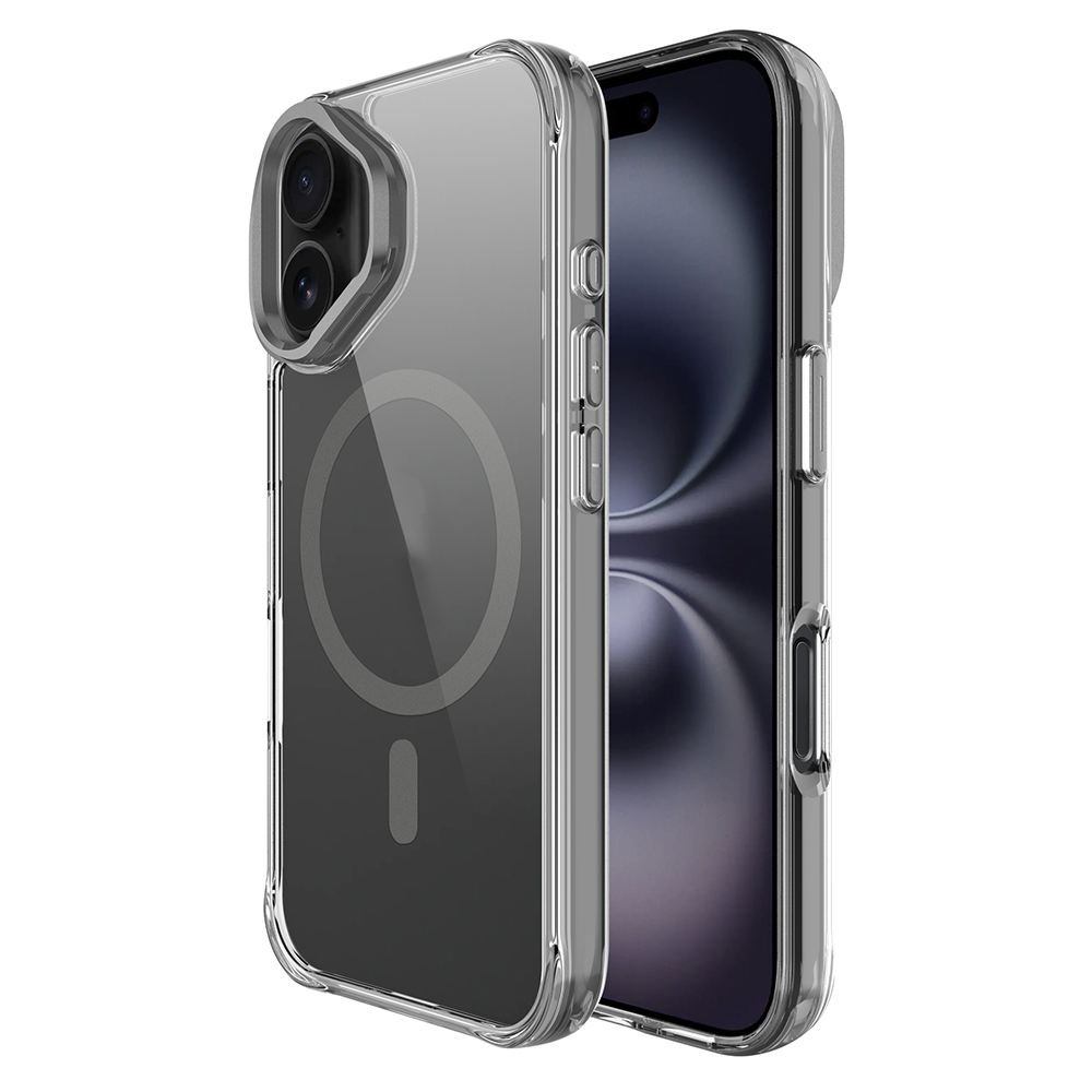 Akıllı telefonda manyetik halkalı şeffaf telefon kılıfı.