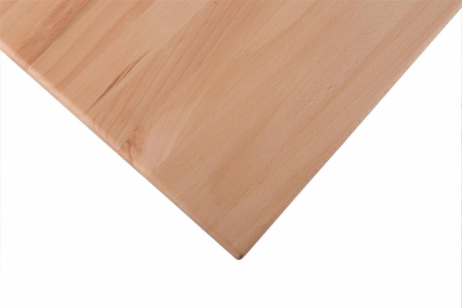 Holzplatte mit Maserung auf weißem Hintergrund.