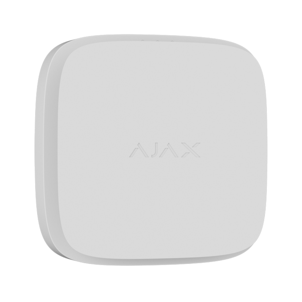 Un dispositivo bianco, quadrato con angoli arrotondati e il logo AJX.