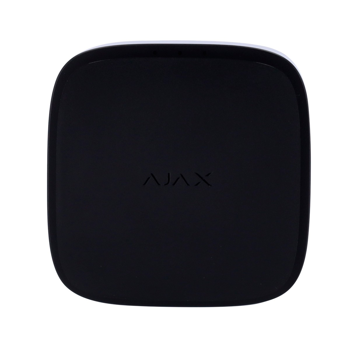 Un dispositivo nero, quadrato, con angoli arrotondati e logo AJX.