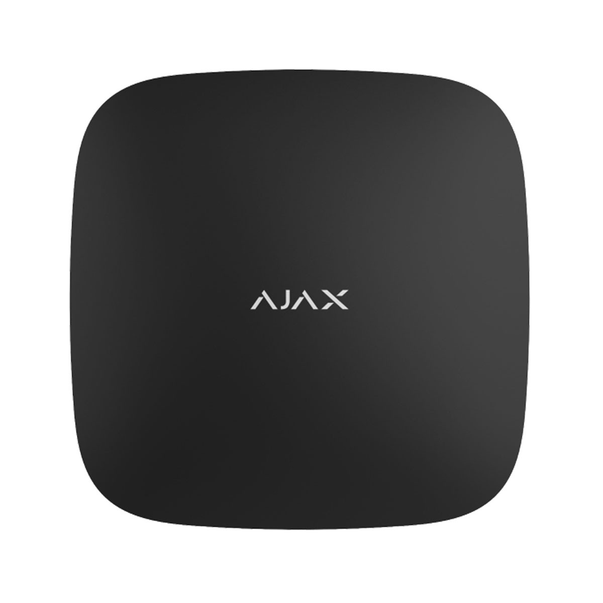 Dispositivo Ajax nero con angoli arrotondati, logo bianco.
