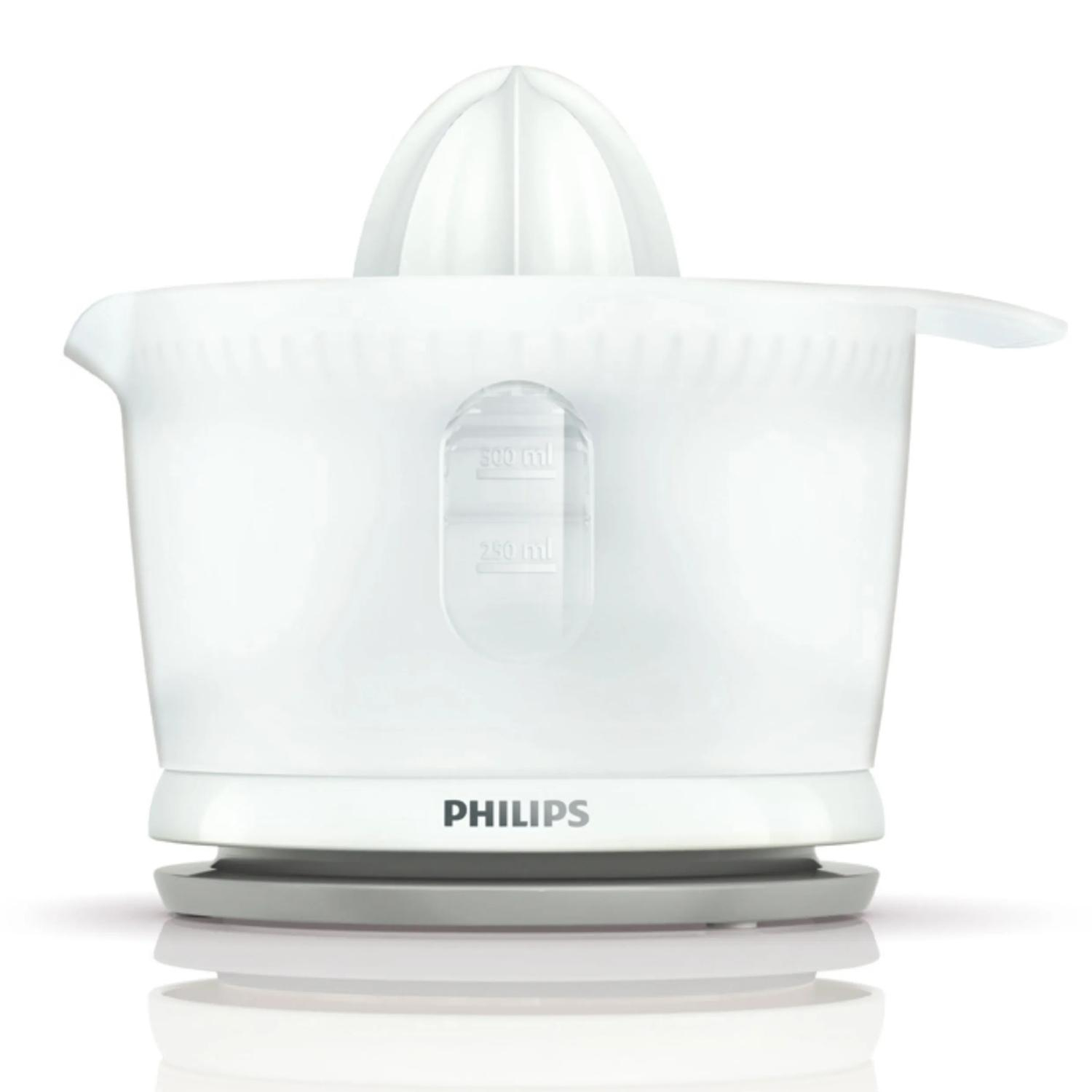 Spremiagrumi Philips bianco con segni di misurazione.