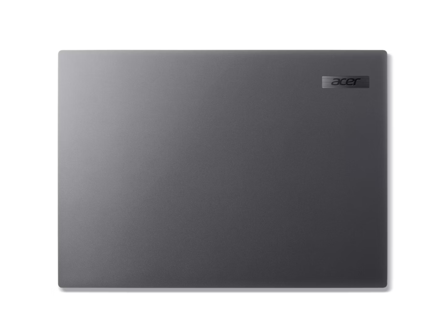 Laptop Acer grigio chiuso con logo sul coperchio.