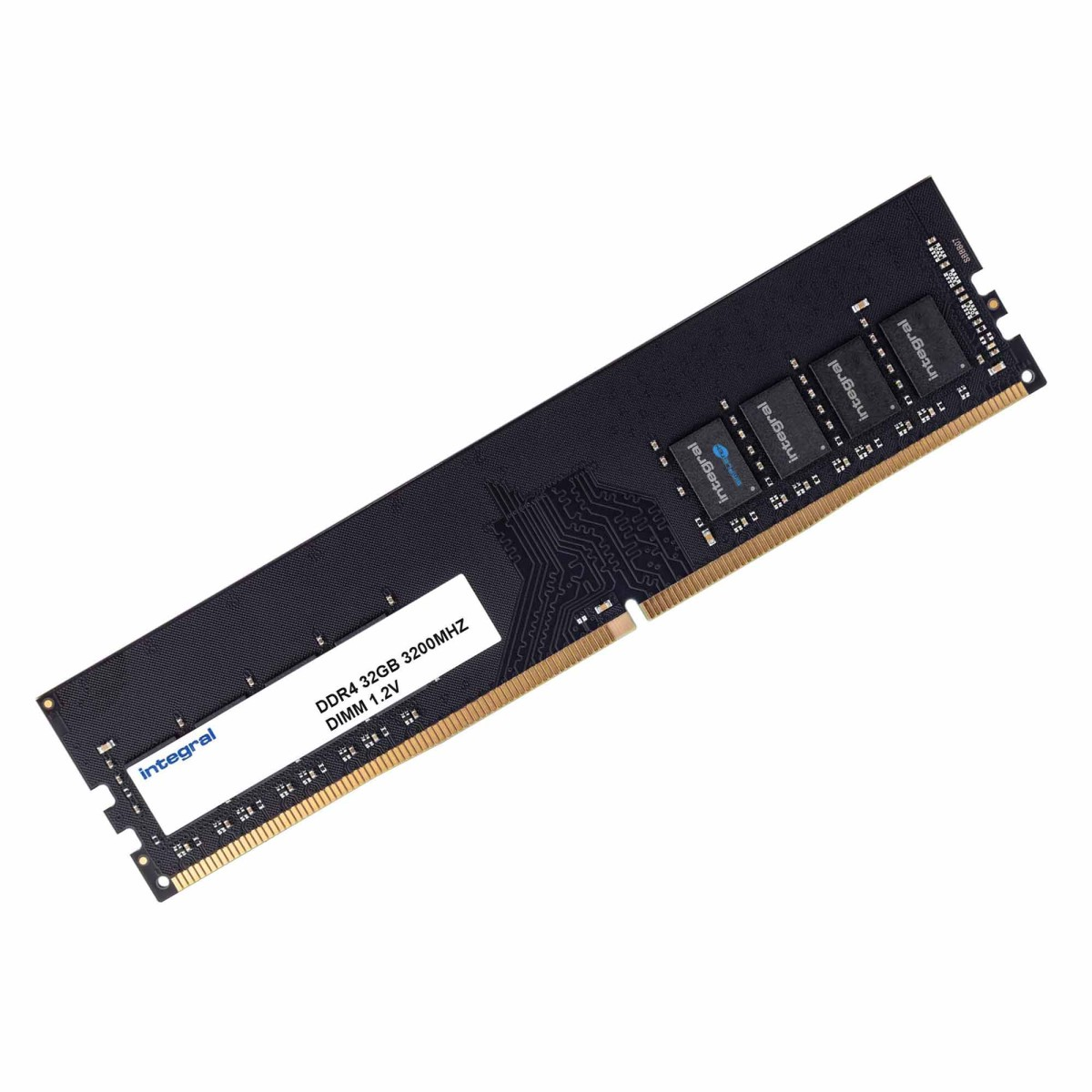 Czarny moduł RAM DDR4 o pojemności 32GB i prędkości 3200MHz.