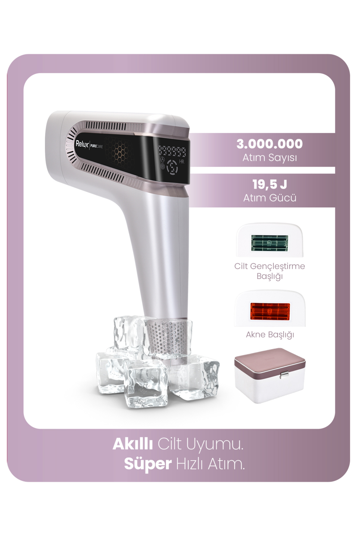 RELUX IPL9950 SkinMatch PureCare 3.000.000 Atım IPL Lazer Epilasyon Cihazı Beyaz