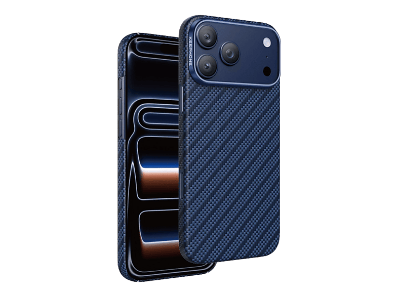 KEEPHONE iPhone 17 Pro Uyumlu Kevlar Robin Magsafe Telefon Kılıfı Lacivert