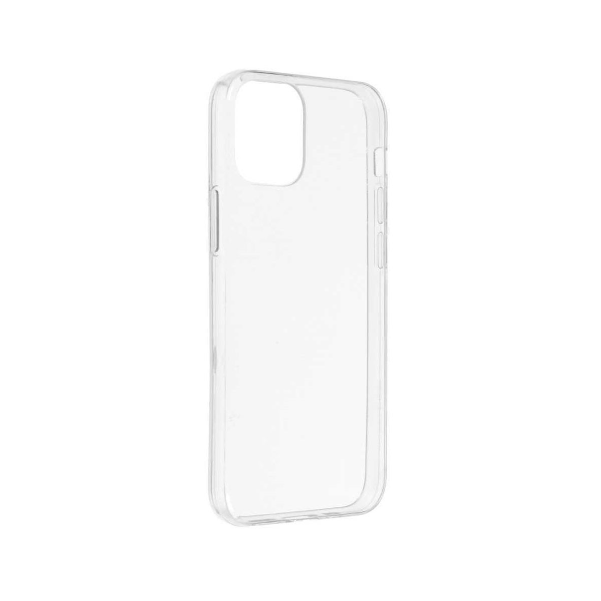 Una custodia per telefono trasparente con ritagli per fotocamera e pulsanti.