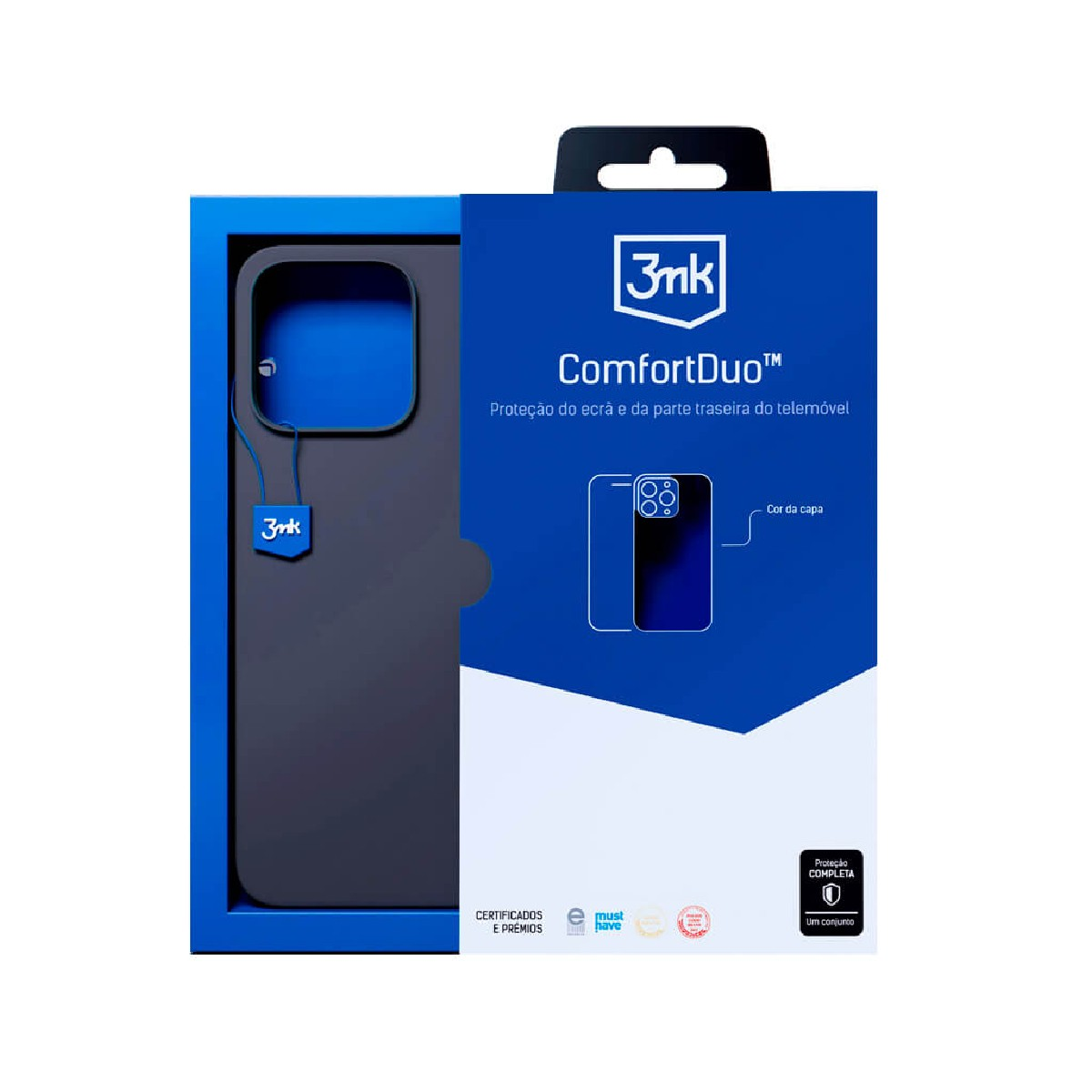 Confezione per custodia telefono 3mk ComfortDuo, visibile custodia grigio scuro.