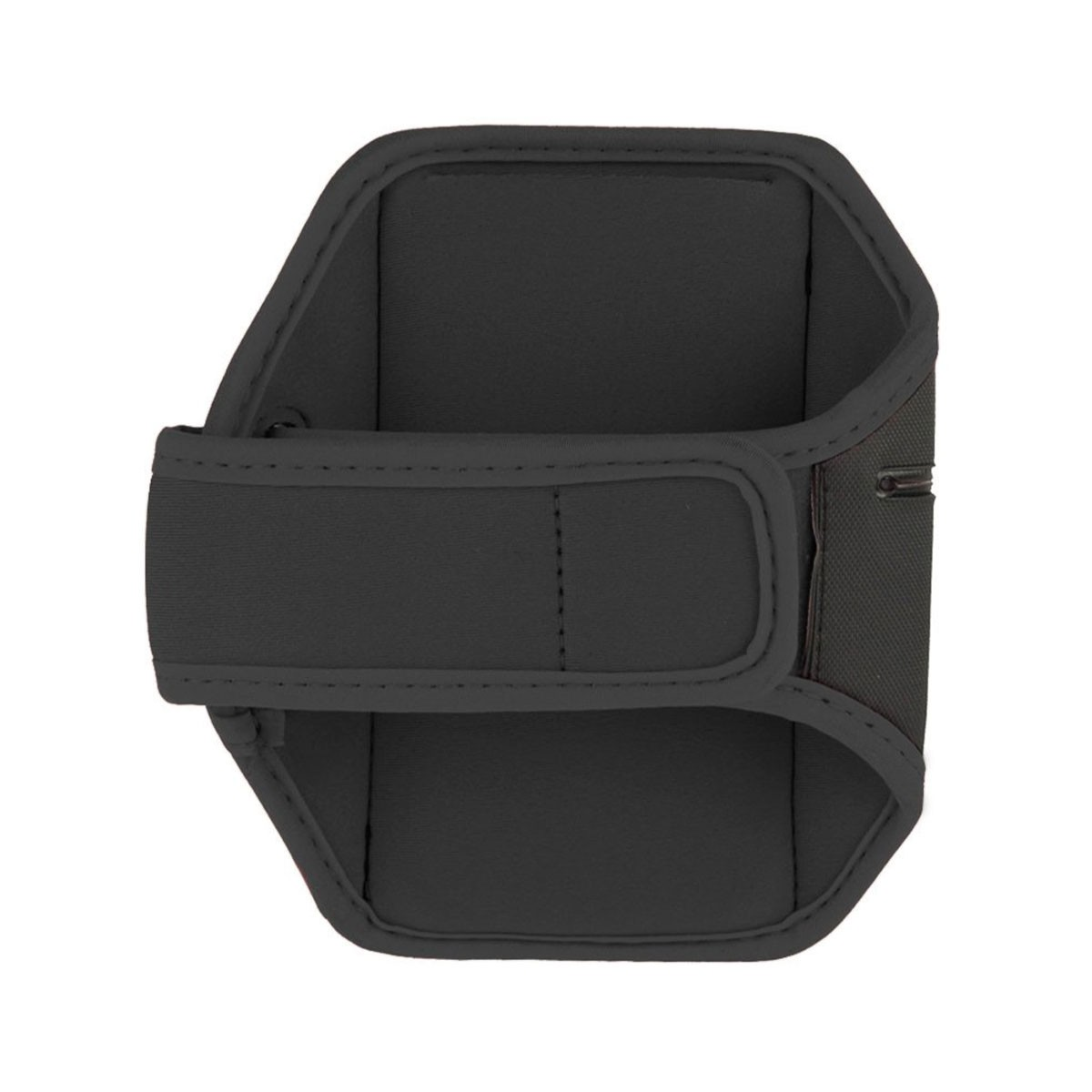 Fascia da braccio sportiva nera con chiusura in velcro, per telefoni.