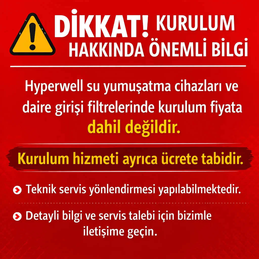 Dikkat! Önemli kurulum bilgisi. Kurulum fiyata dahil değildir.