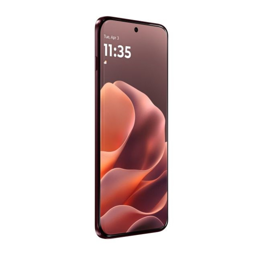 Smartphone scuro con sfondo astratto e ora 11:35.