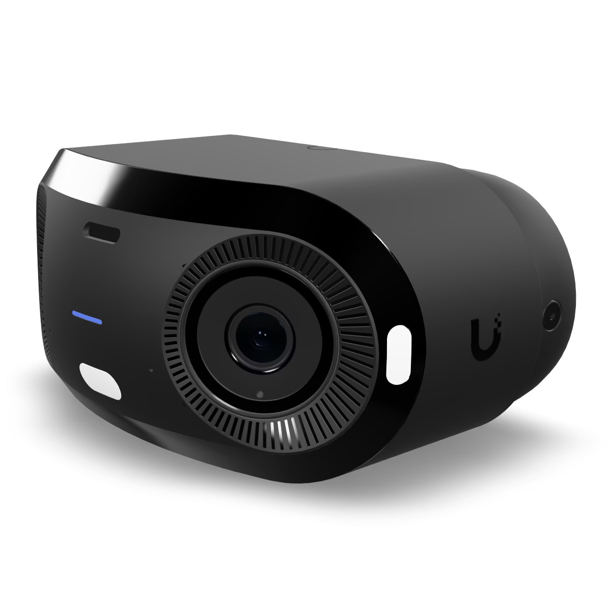 Un enregistreur de dashcam noir avec une lentille et des fentes d'aération.