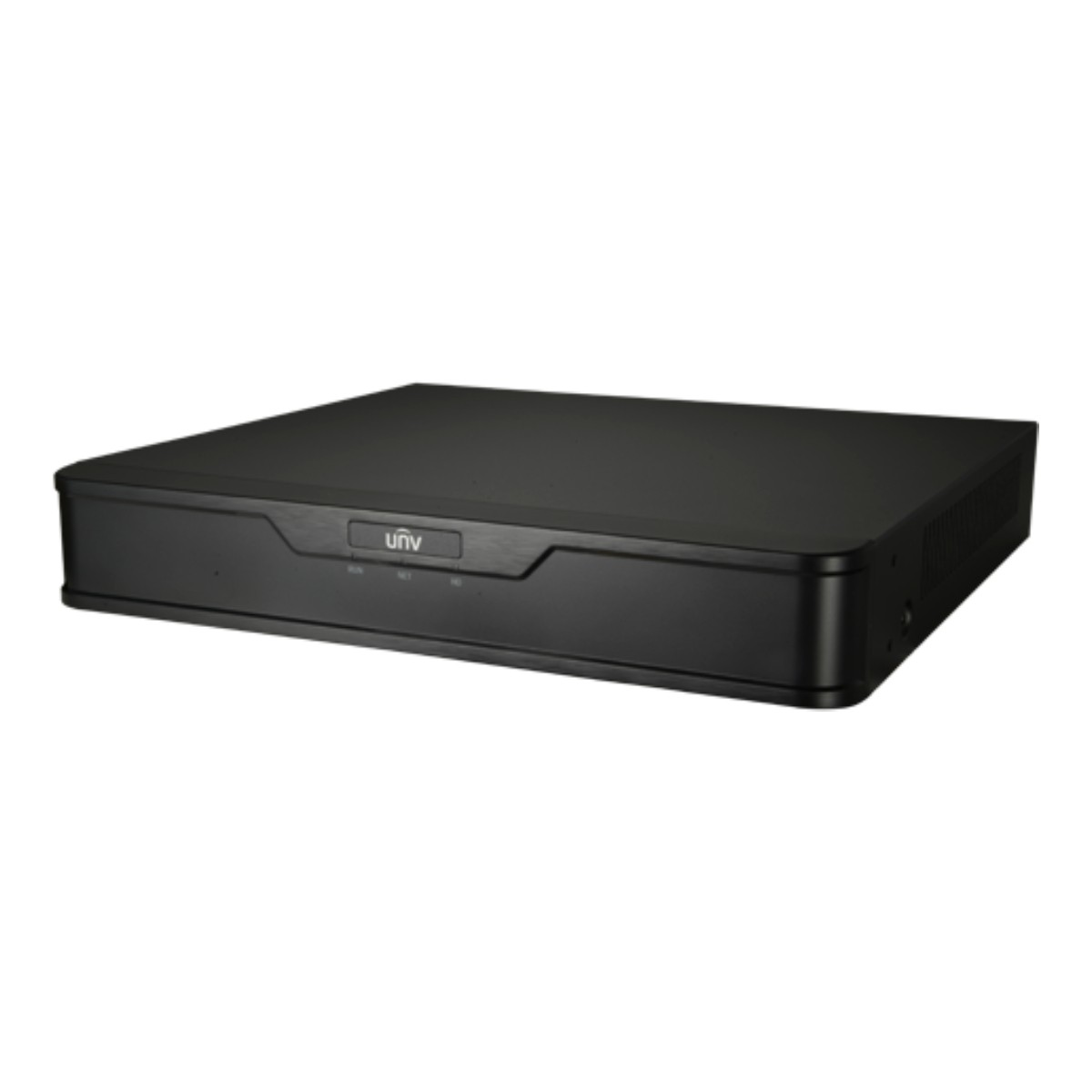 Un videoregistratore digitale UNV nero con spie luminose sul davanti.