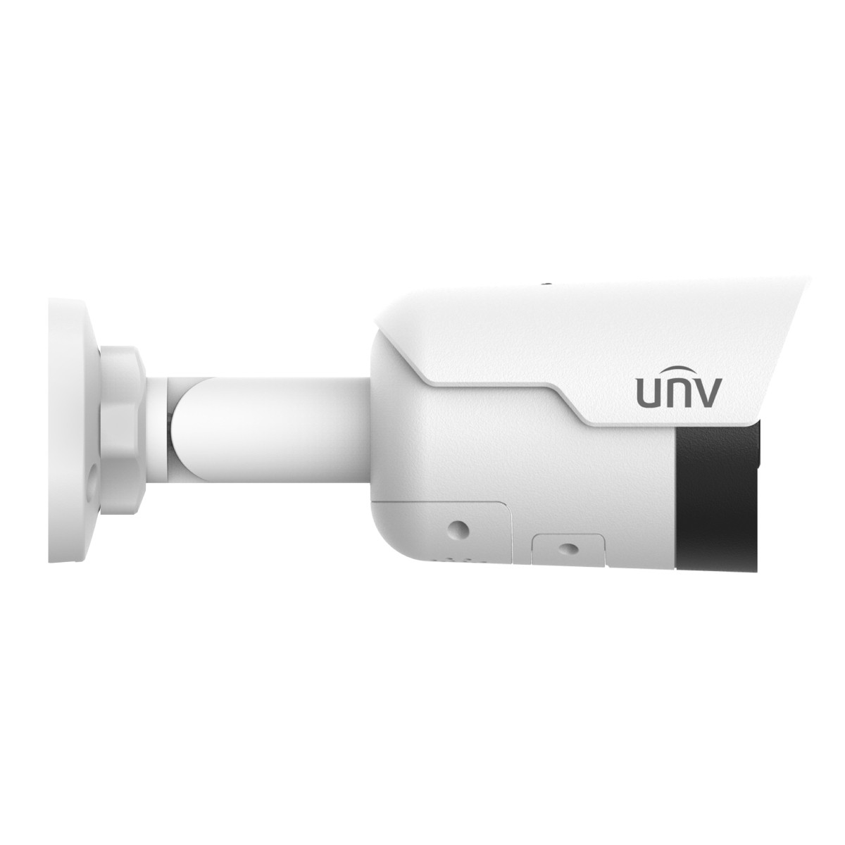 Telecamera di sicurezza bianca con logo UNV, isolata su sfondo bianco.