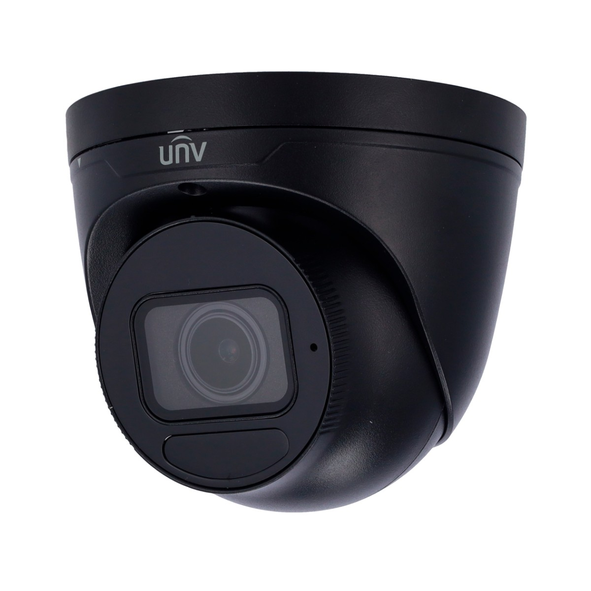Telecamera di sicurezza UNV nera con obiettivo grandangolare e sensore IR visibile.
