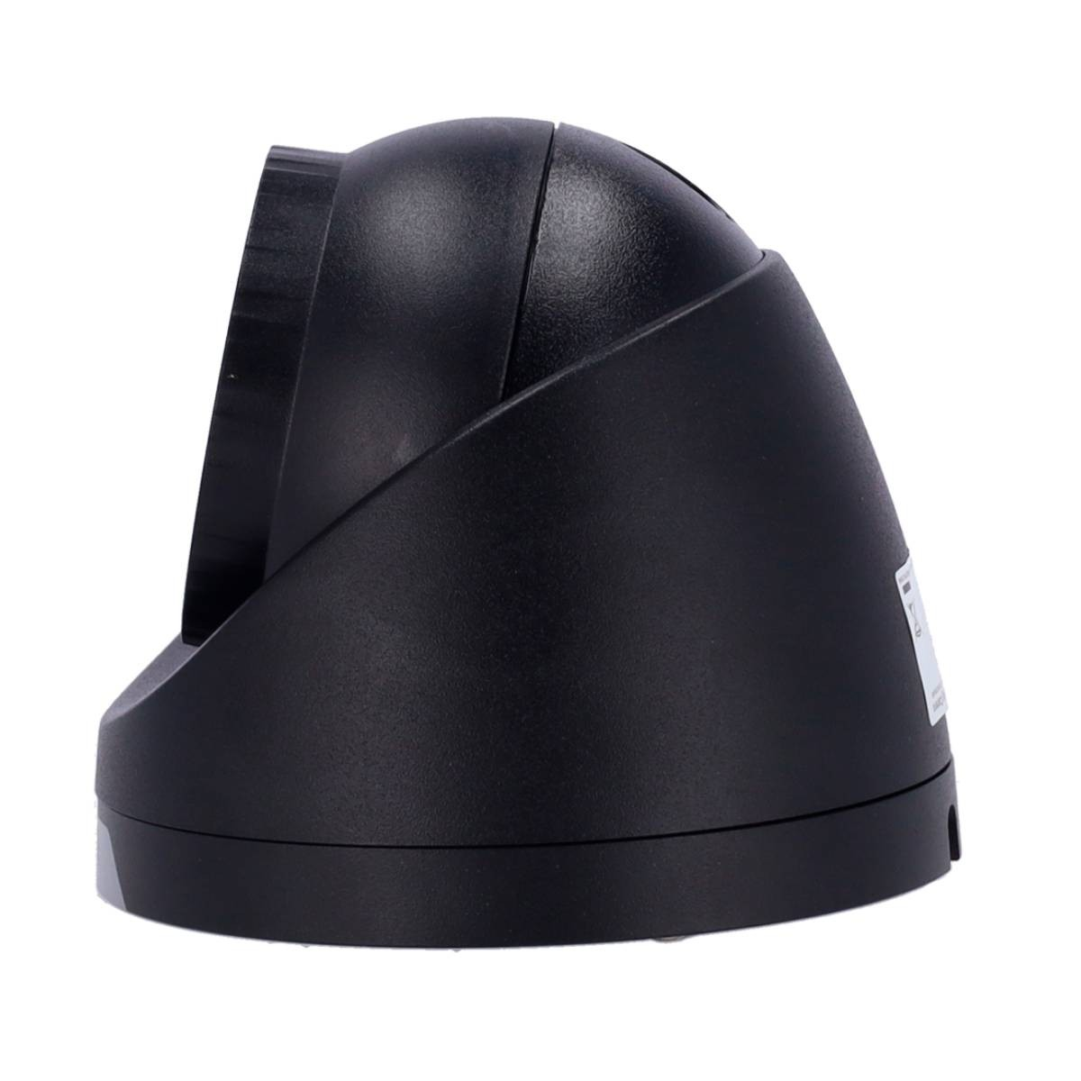 Uno scanner nero a forma di cupola con un anello sul lato sinistro.