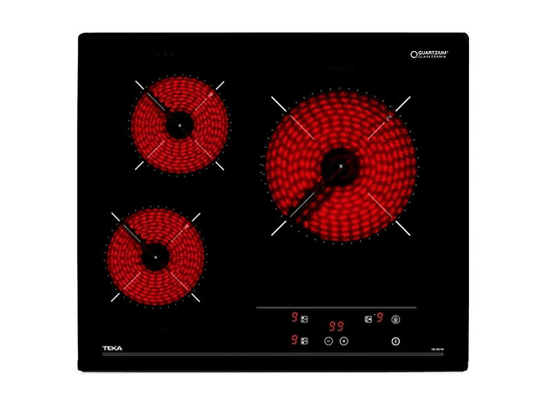 TEKA TB 5303 Vitroseramik Cam 60 cm 3 Gözlü Elektrikli Ankastre Ocak Siyah