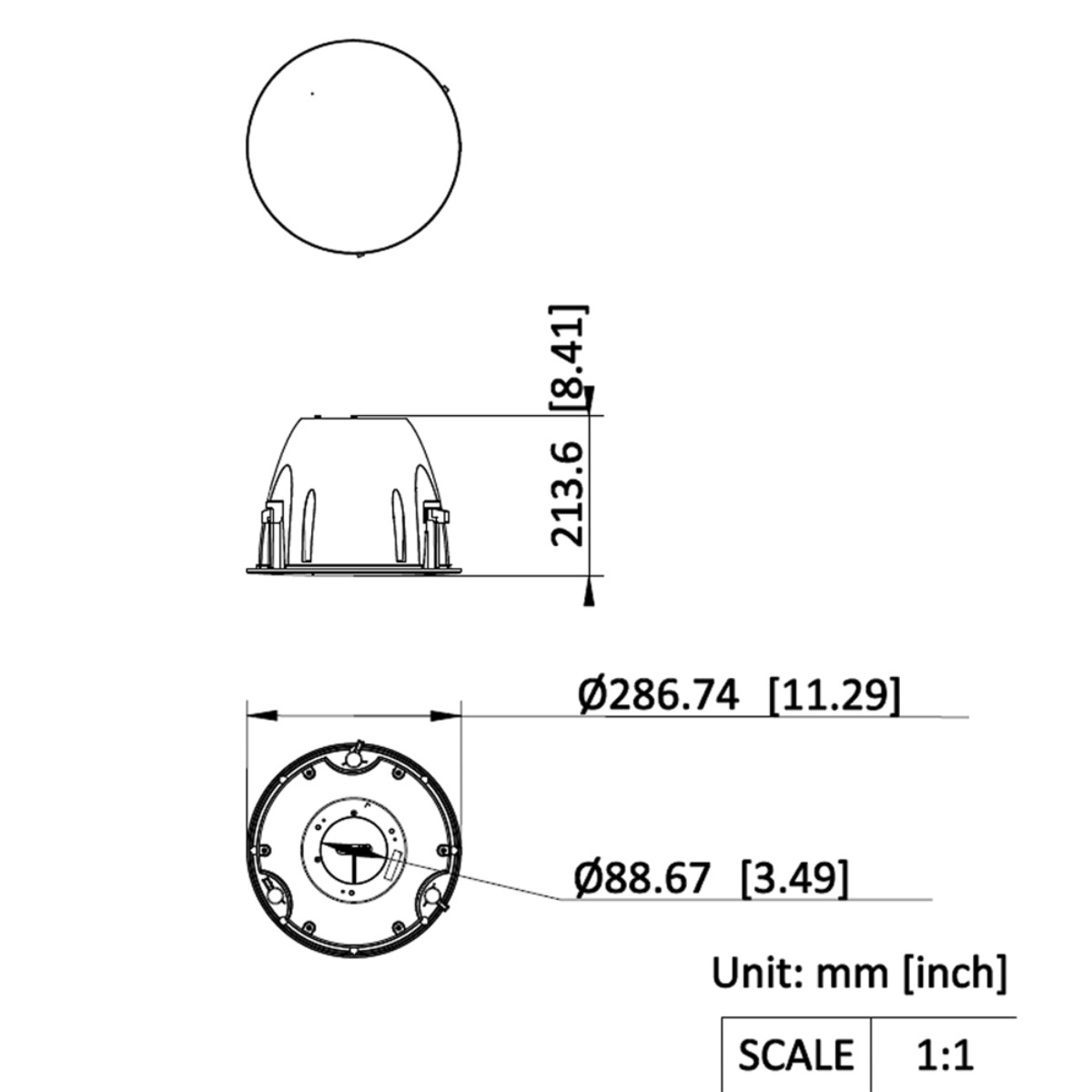 Disegno tecnico di un oggetto cilindrico con dimensioni.