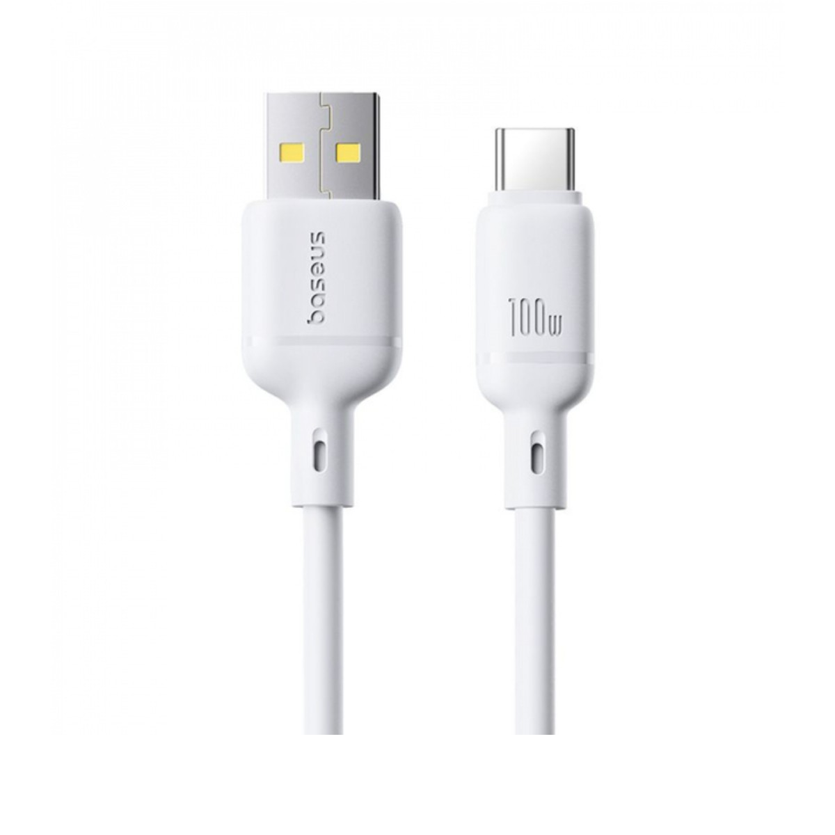 Cavo USB-A a USB-C bianco, 100W, marca Baseus.