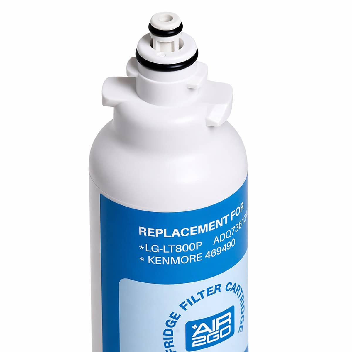 Weier Wasserfilter mit blauem Etikett, das kompatible Modelle auflistet.