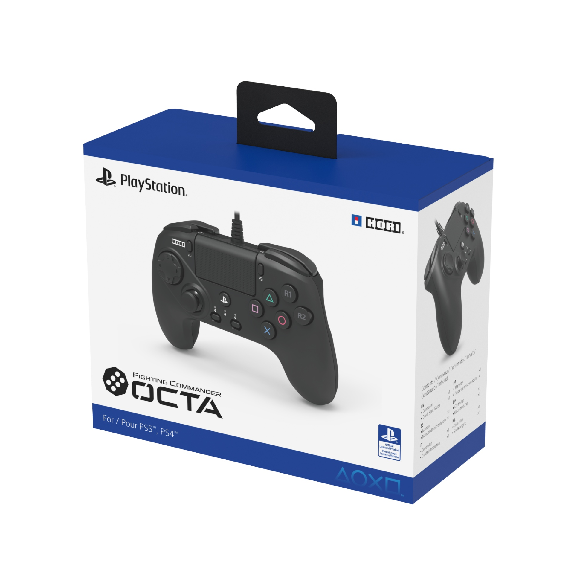 PlayStation-Controller-Verpackung mit HORI-Logo und Controller-Abbildung.