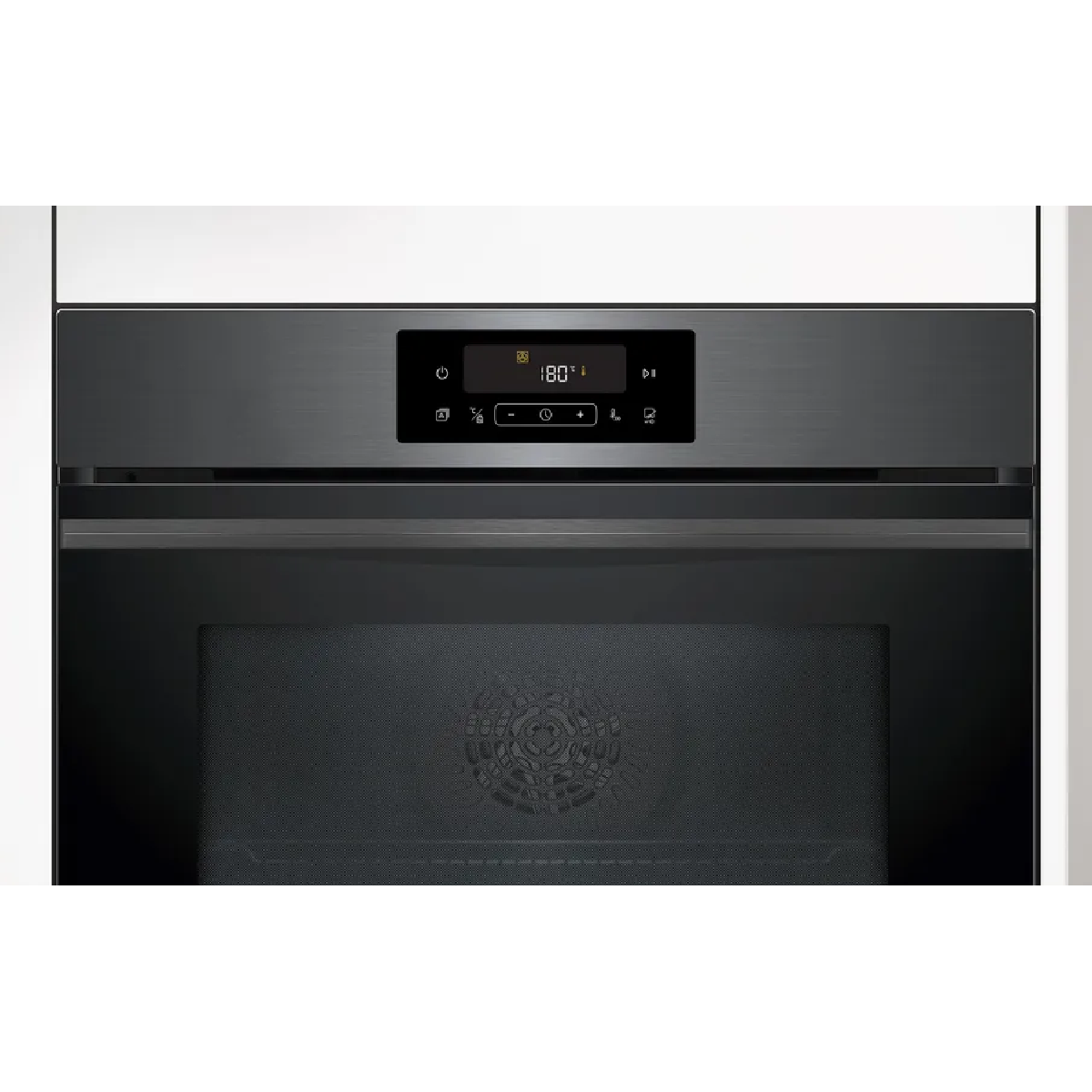 Un forno moderno con display digitale che mostra 180 gradi.