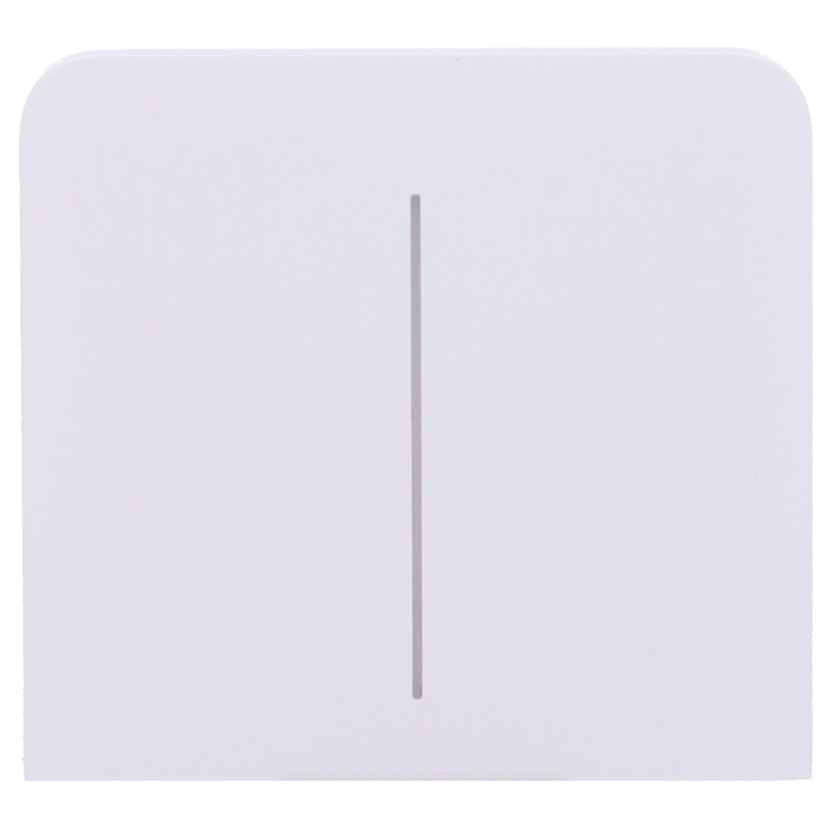 Un quadrato bianco con una sottile linea verticale grigia al centro.