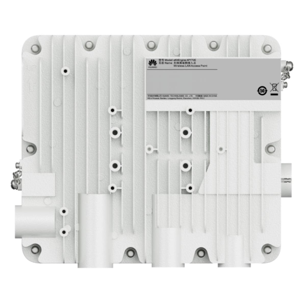 Custodia bianca Huawei Access Point WLAN con alette e connettori.