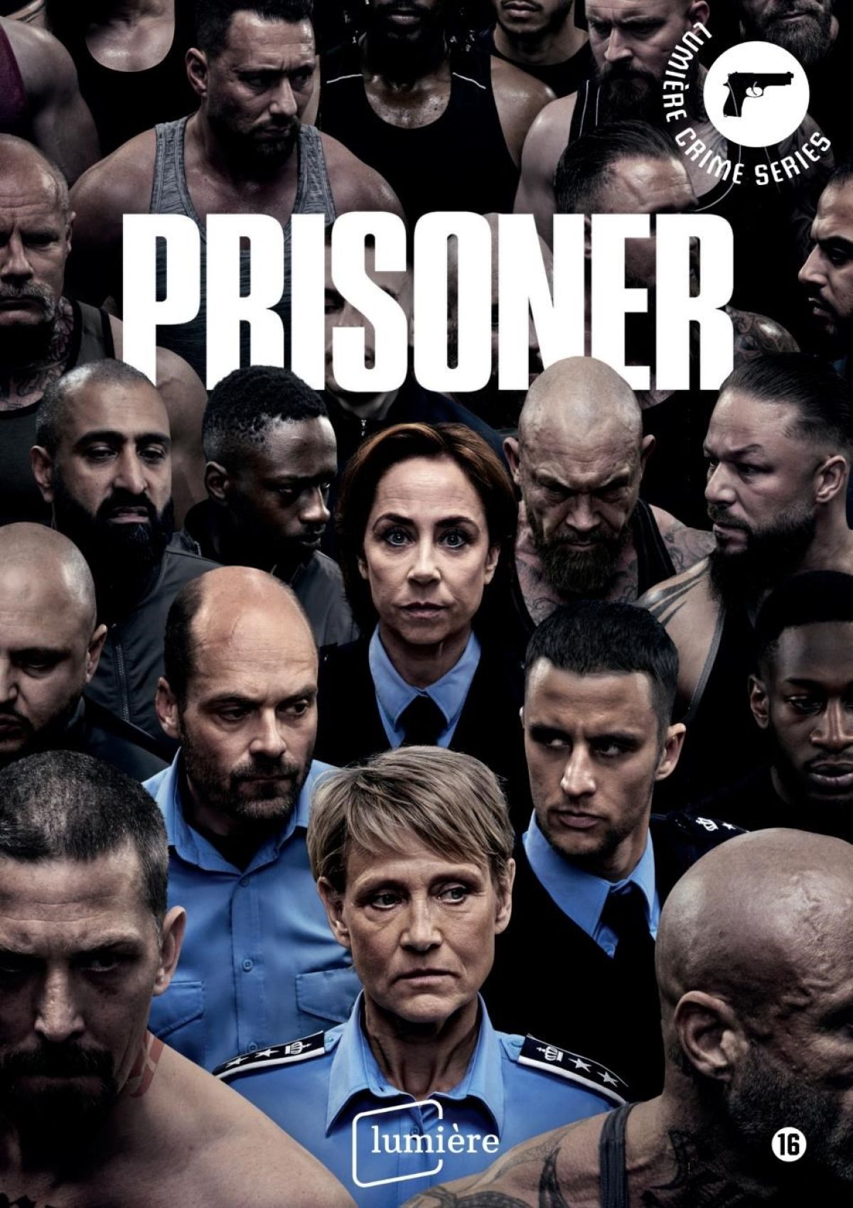 Poster voor "Prisoner" met veel mannengezichten en een vrouw op de voorgrond.