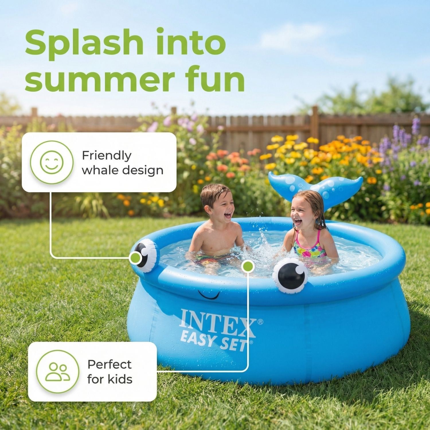 INTEX Easy Set Zwembad Rond | Walvis - 183x51 cm - 7-delig S75